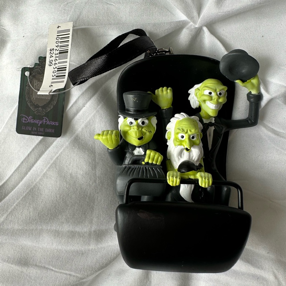 Disney Haunted Mansion Glow-in-the-Dark Ornament - Black and Lime Green